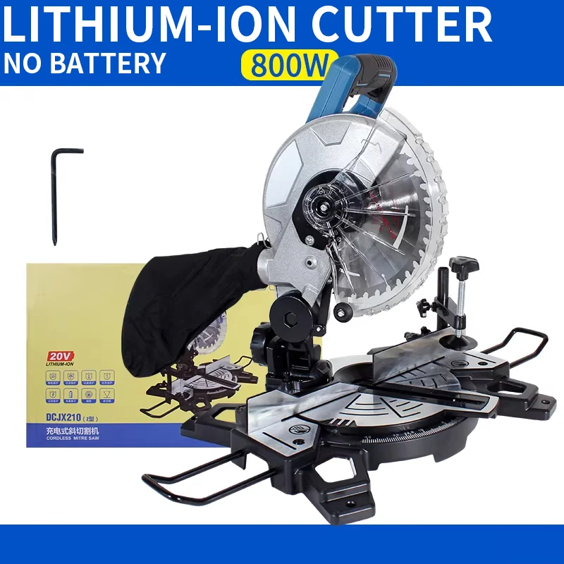 45 ° Bürstenlose Lithium-Ionen-Gehrungssäge, einstellbarer Winkel, 4,0/6,0/8,0Ah Lithium-Ionen-Akku, zum Schneiden von Metall, Holz und PVC-Rohren Image