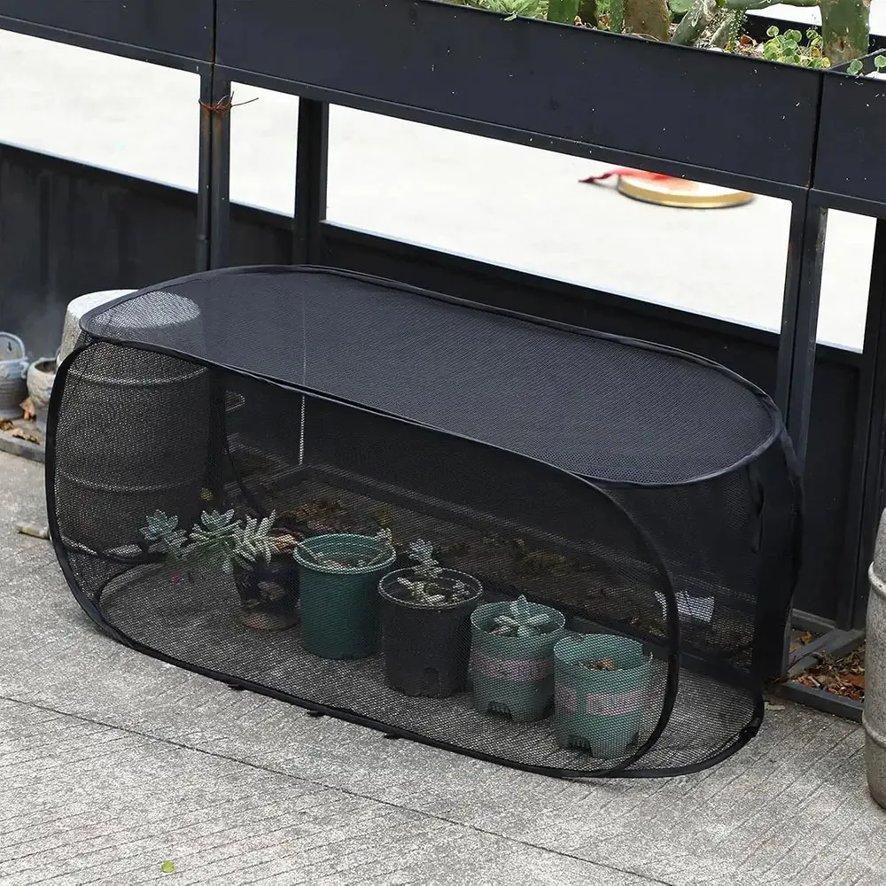 Faltbares Pflanzenschutznetz für Hochbeete, Vogelabwehr, Gartenreihenschutz mit Bodenpfählen, Netz-Pflanzenkäfig für Blumenbeete Image
