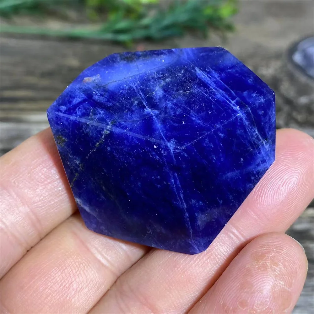 Natürlicher blauer Kristall-Polyeder, Sodalith-Stein, Quarz, Heilsteine, Schönheit, Wicca, Reiki, Ornamente, Heimdekoration, Zimmer