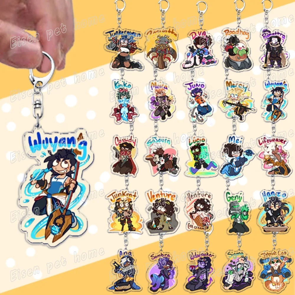 Game Ow Chibi Schlüsselanhänger für Frauen, Accessoires, Taschenanhänger, Mercy Dva Kiriko, Cartoon-Gaming-Schlüsselanhänger, Schmuck, Freunde, Geburtstagsgeschenke Image