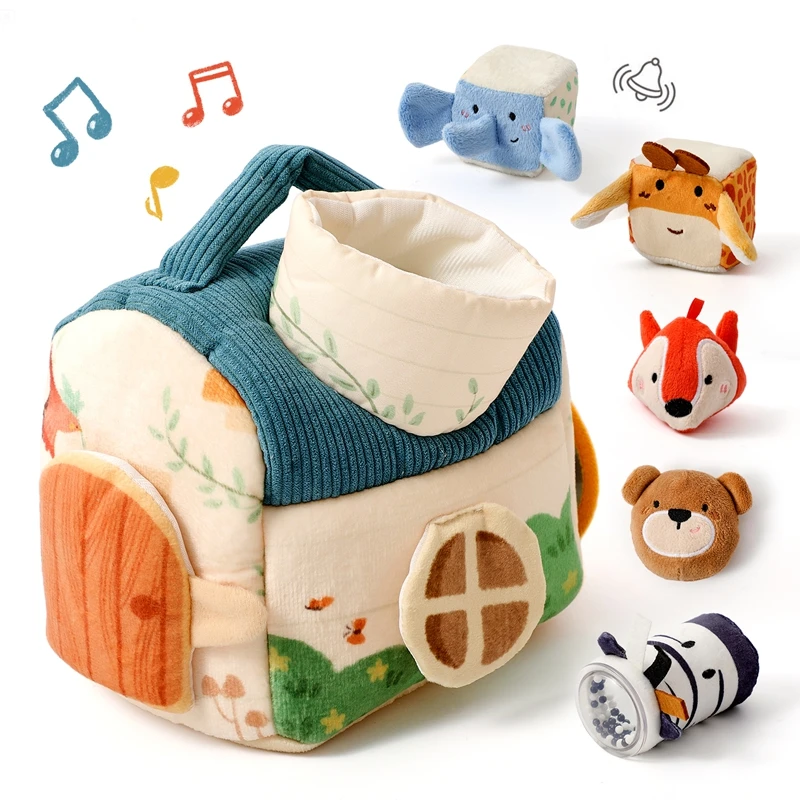 Plüsch Tier Montessori Simulation Bauernhof Haus Set Baby Spielzeug Sensorische Feinmotorik Entwicklung Pädagogisches Spielen Für Kind Haus