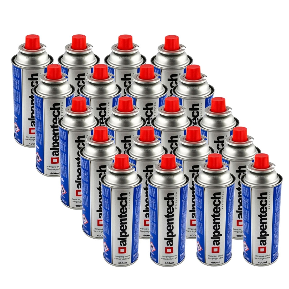 Packung mit 20 Gaskartuschen 250g Butan Camping Butane ALPENTECH Image