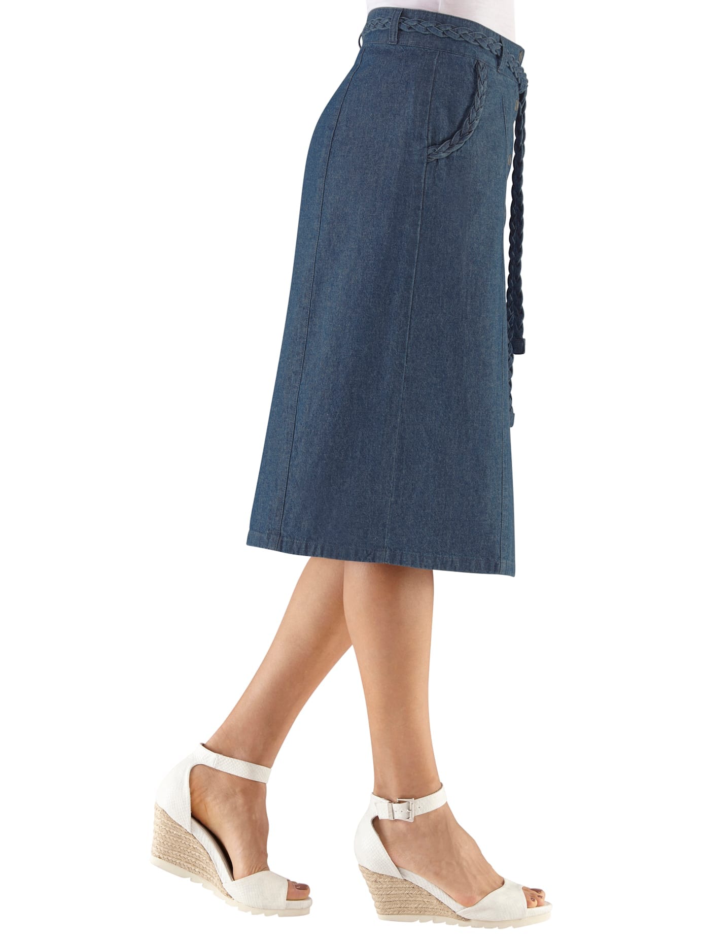 Jeansrock CASUAL LOOKS, Damen, Gr. 36, blau (blau, stone, washed), 100% Baumwolle, unifarben, kurz, Röcke Jeansrock Image