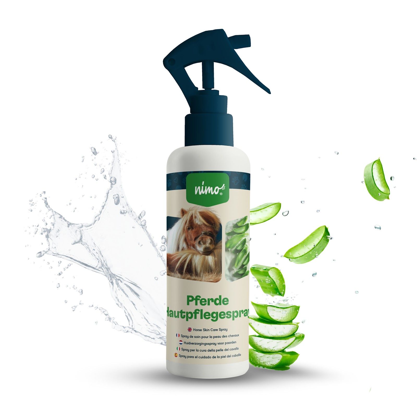 nimo® spray per la cura della pelle del cavallo • con aloe vera e pant