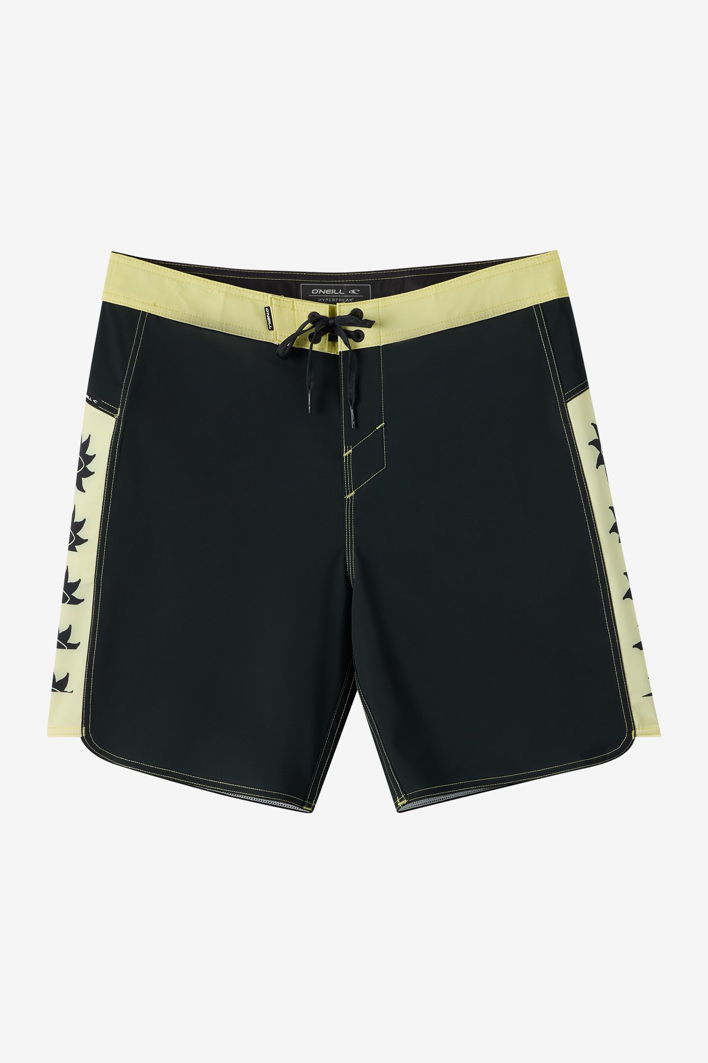 O'Neill Men's Hyperfreak Tech Panel 18"" Board Shorts in Citron, Size 38, Elastane/Polyester