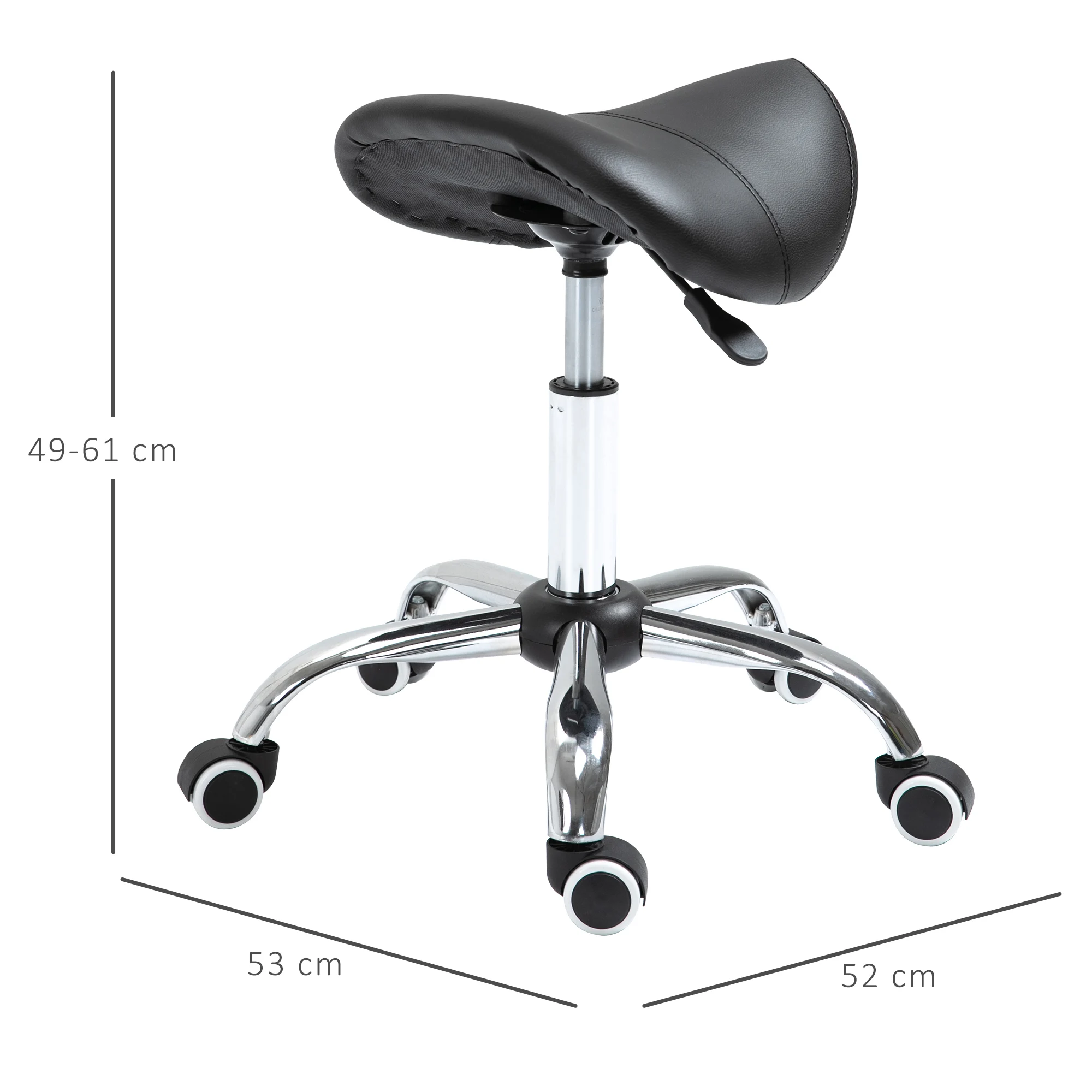 Massagesessel, höhenverstellbar (49-61 cm), ergonomischer Sitz, drehbarer Sessel ° .
