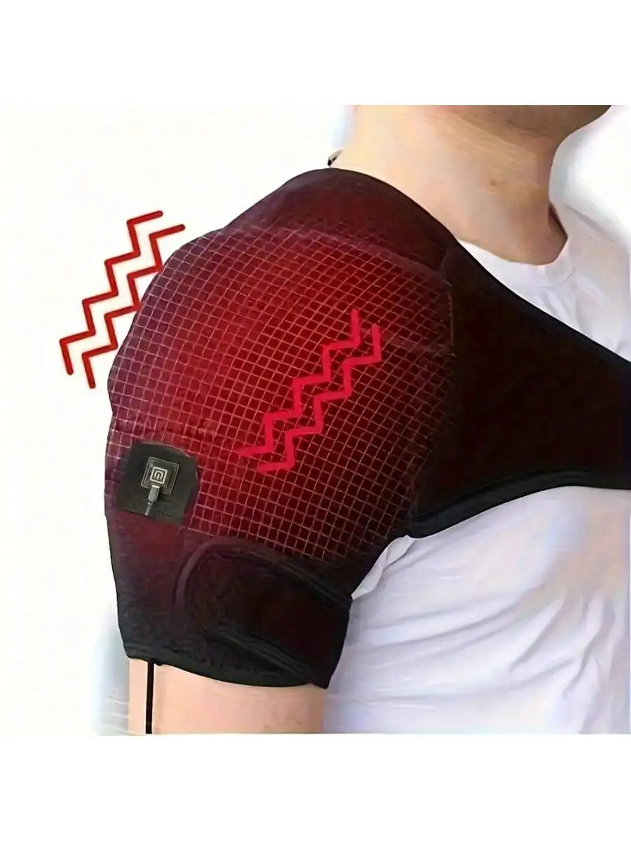 2026 USB-Elektrische Heiz-Schultermassagegerät, beheizbare Rücken- und Schulterstütze, verstellbare Heiz-Schultermassage für Armmuskelentspannung Image