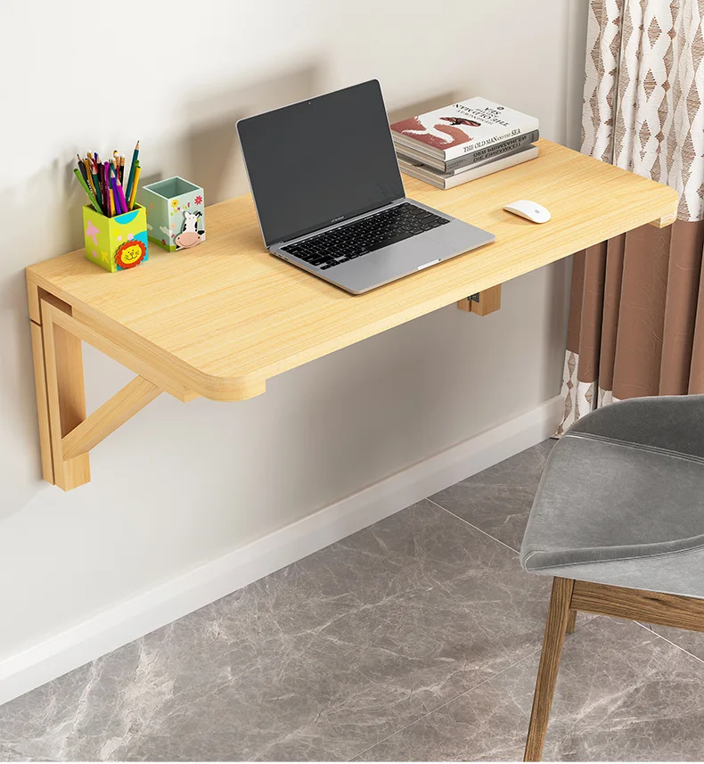 Massivholz Klappbarer Wandtisch für Kinder Einfacher Laptop/PC Schreibtisch mit Montage Studenten Büro Schreib-Computertisch