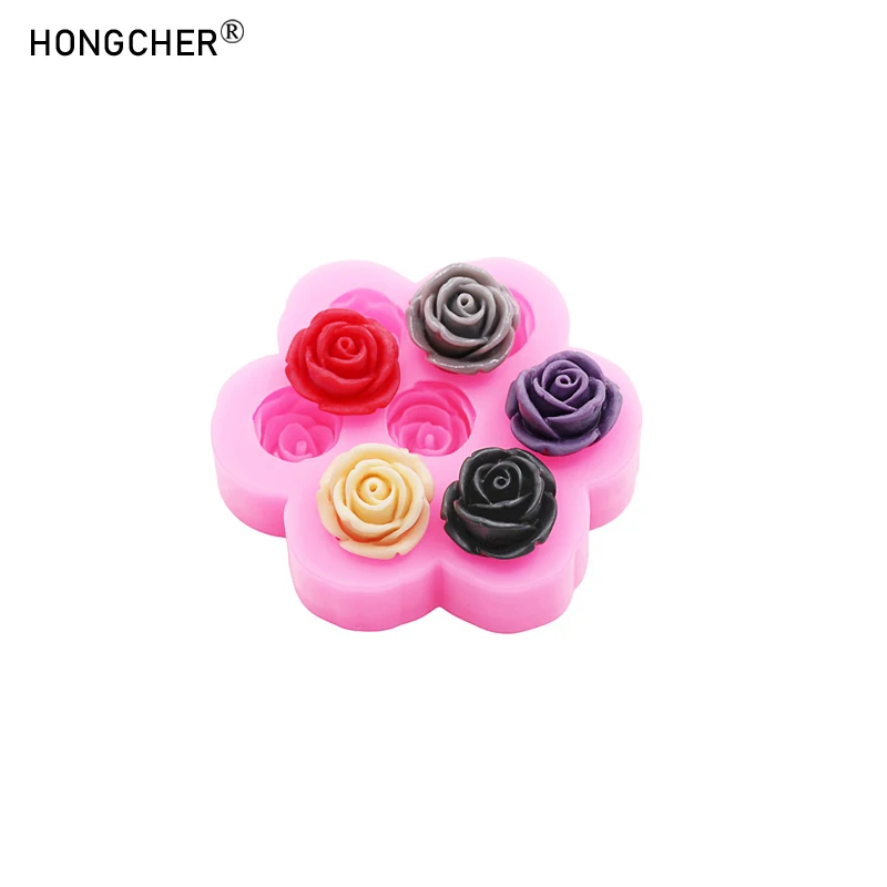 Silikonform für Rosen, DIY, Kopfschmuck, Schuhe, Taschen, Harz, Schmuckzubehör, Schokolade, Kuchen, Dessert, Dekoration, 7 Mulden