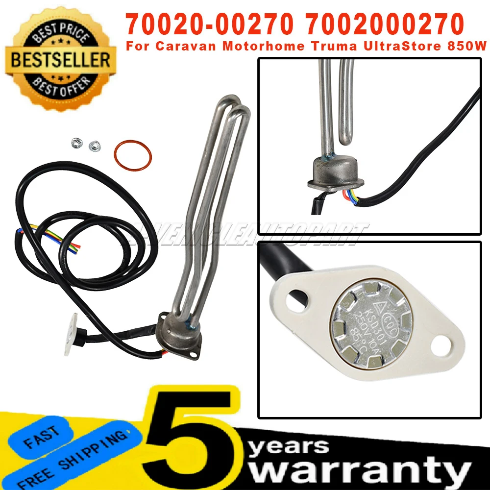 70020-00270 Neues 1er-Set Ersatz-Heizelement für Warmwasserbereiter 850W für Wohnwagen, Wohnmobil, Truma UltraStore 7002000270 Image