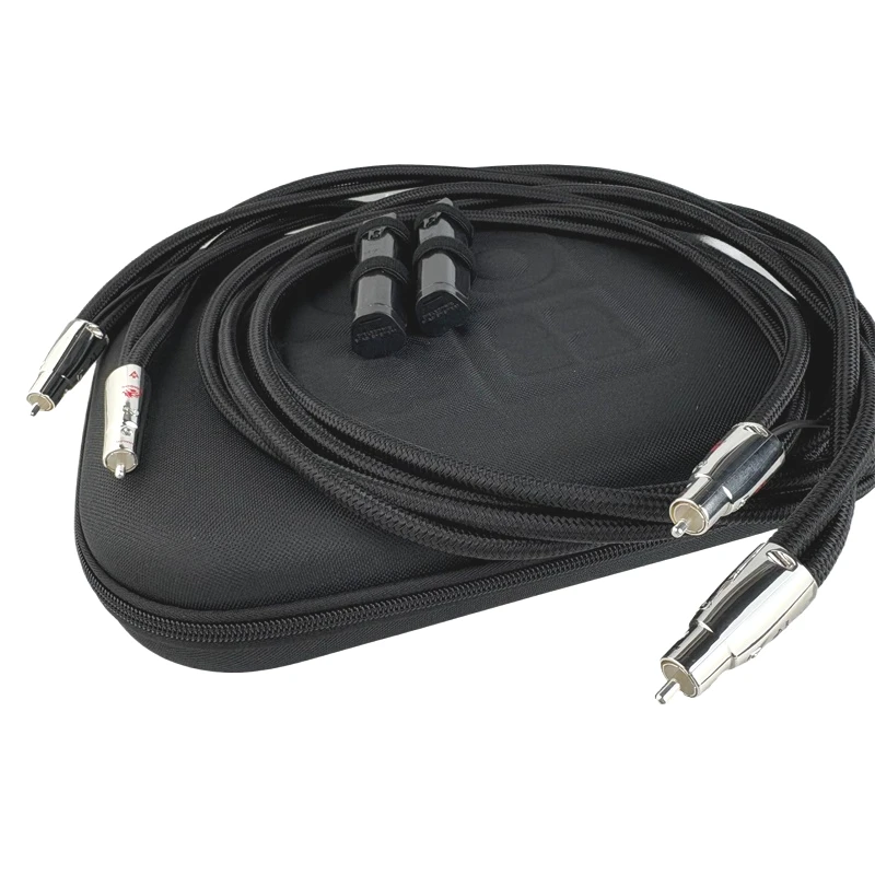 Paar Hi-End Dragon RCA-Kabel PSS Pure Silver 2RCA auf 2RCA HiFi-Audiokabel mit Rauschunterdrückungssystem Image