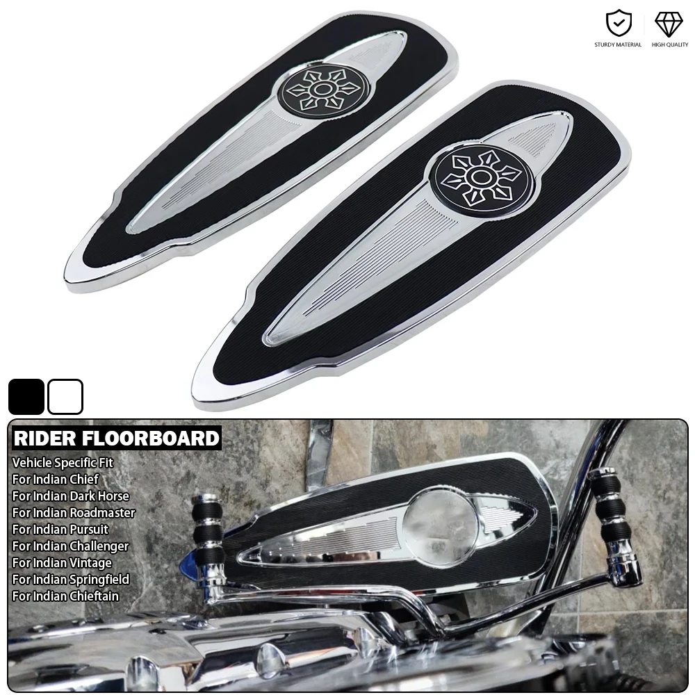 Fahrer-Fußrasten und Beifahrer-Fußrasten passend für Indian Chief Dark Horse Roadmaster Pursuit Challenger Vintage Springfield Chieftain Image