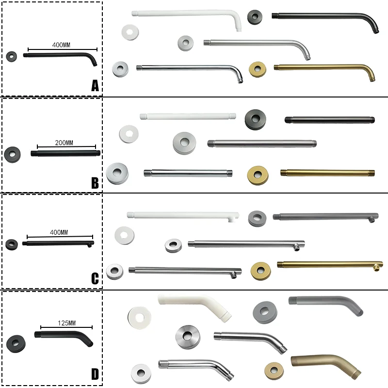 Edelstahl Chrom Farbe Dusche Arm Badezimmer Dusche Halter Stange Runde Dusche Kopf Feste Bad Hardware Zubehör