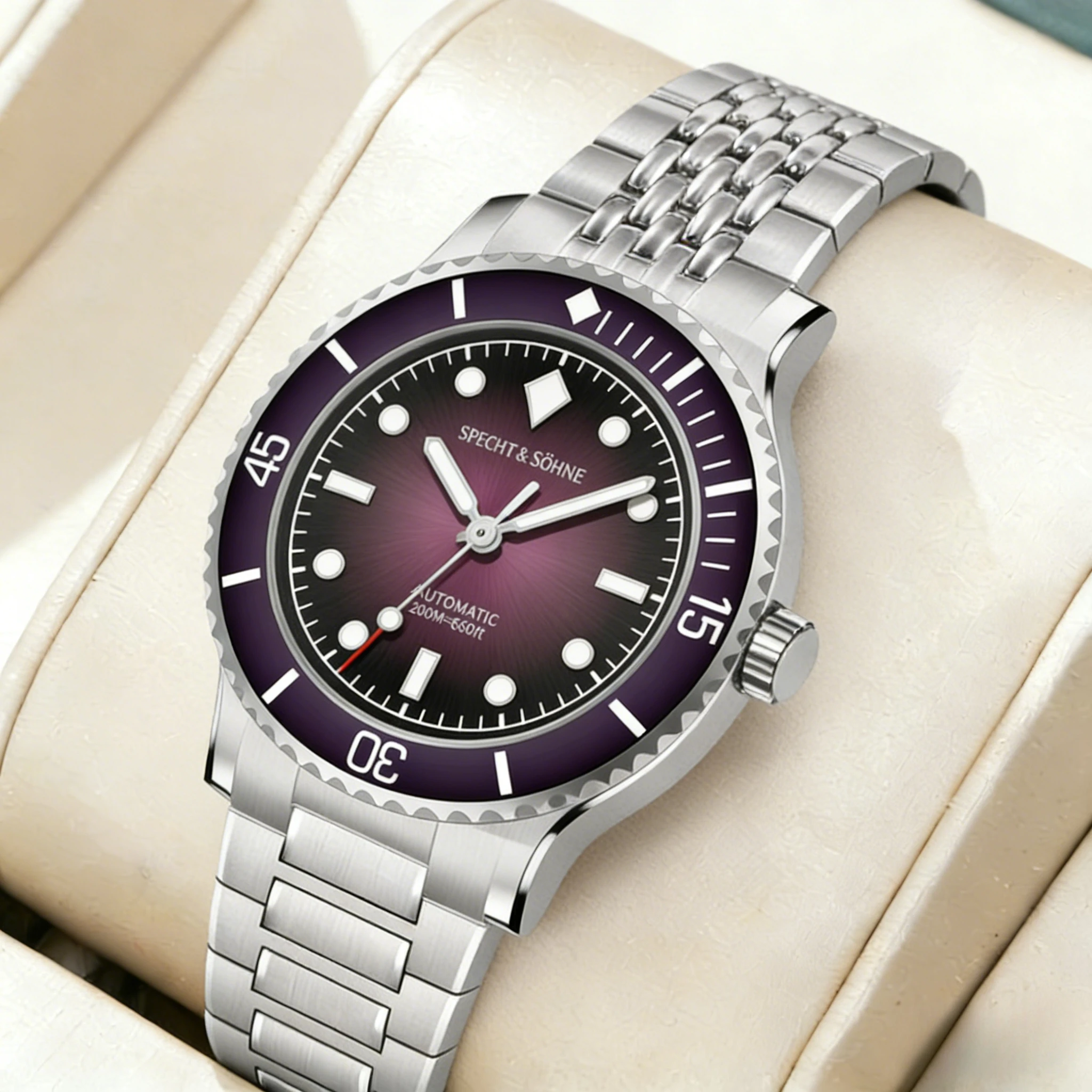 Specht & Söhne 39mm Vintage Herrenuhr Sport Automatische Mechanische Taucheruhren Saphir BGW9 Leuchtend 200m Reloj Hombre 2026 Image