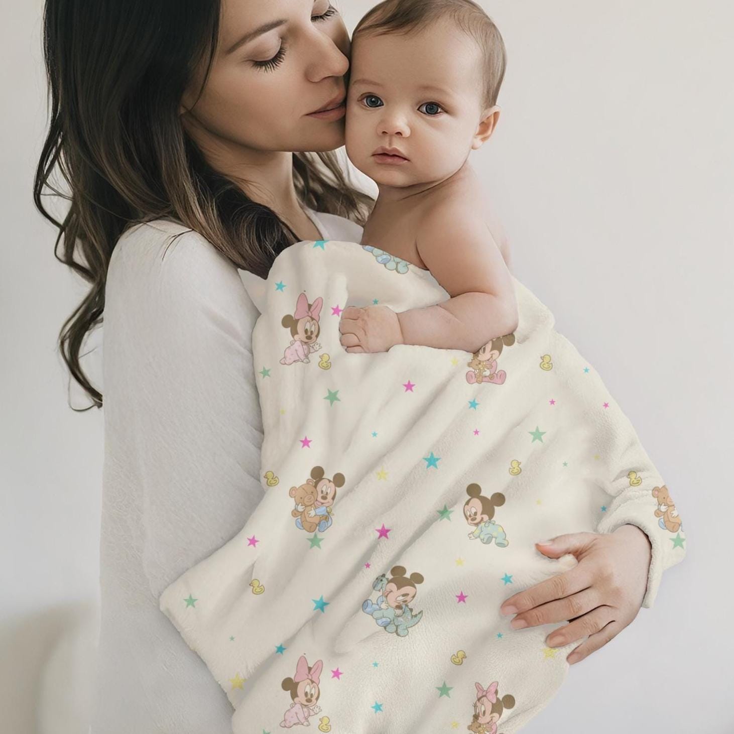 Coperta per neonati di Topolino, regalo per baby shower unisex, coperta personalizzabile, coperta Disney, decorazioni per la casa Disney, coperta Sher