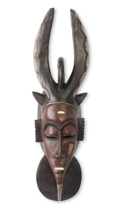 African mask, 'Guro Horned Protector'