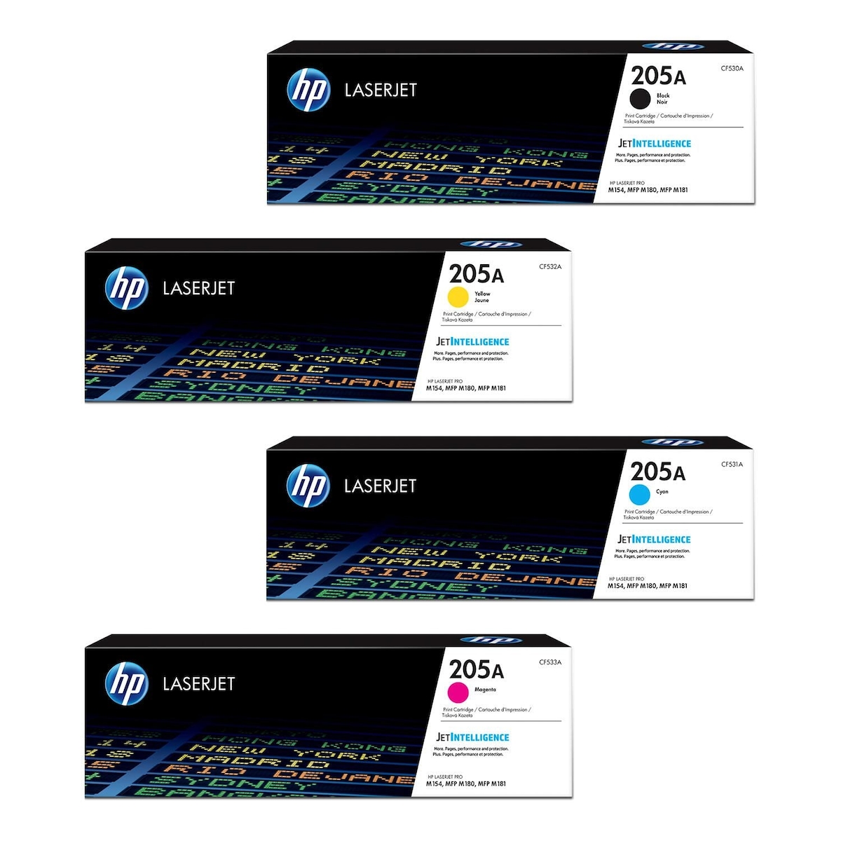 HP Original 205A Toner - 4er Pack Schwarz Cyan Gelb Magenta (CF531A, CF533A, CF532A, CF530A) Image