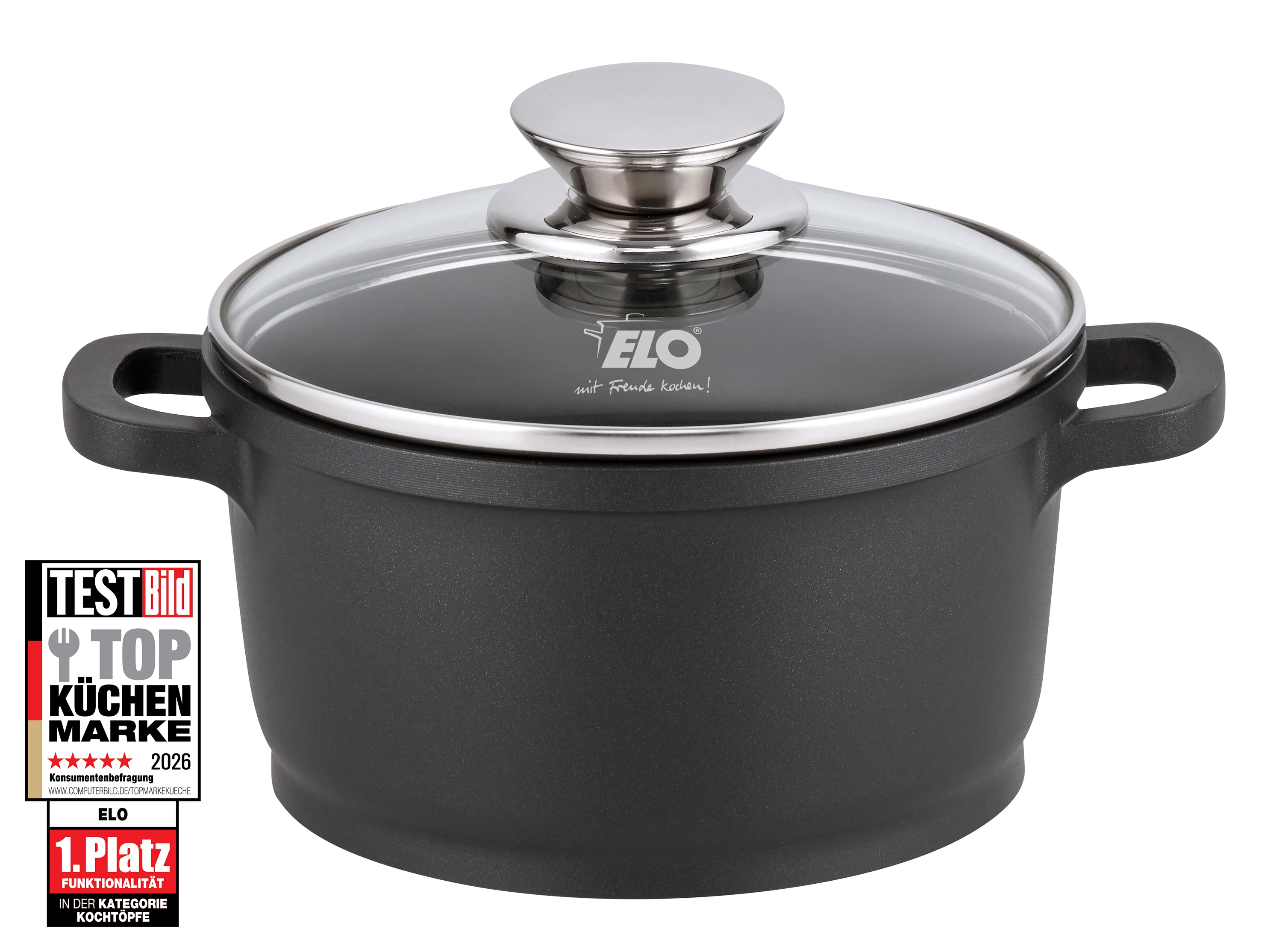 Kochtopf ELO "Alucast", schwarz, H:8,8cm Ø:16cm, Töpfe, Kochtopf, Induktion Image