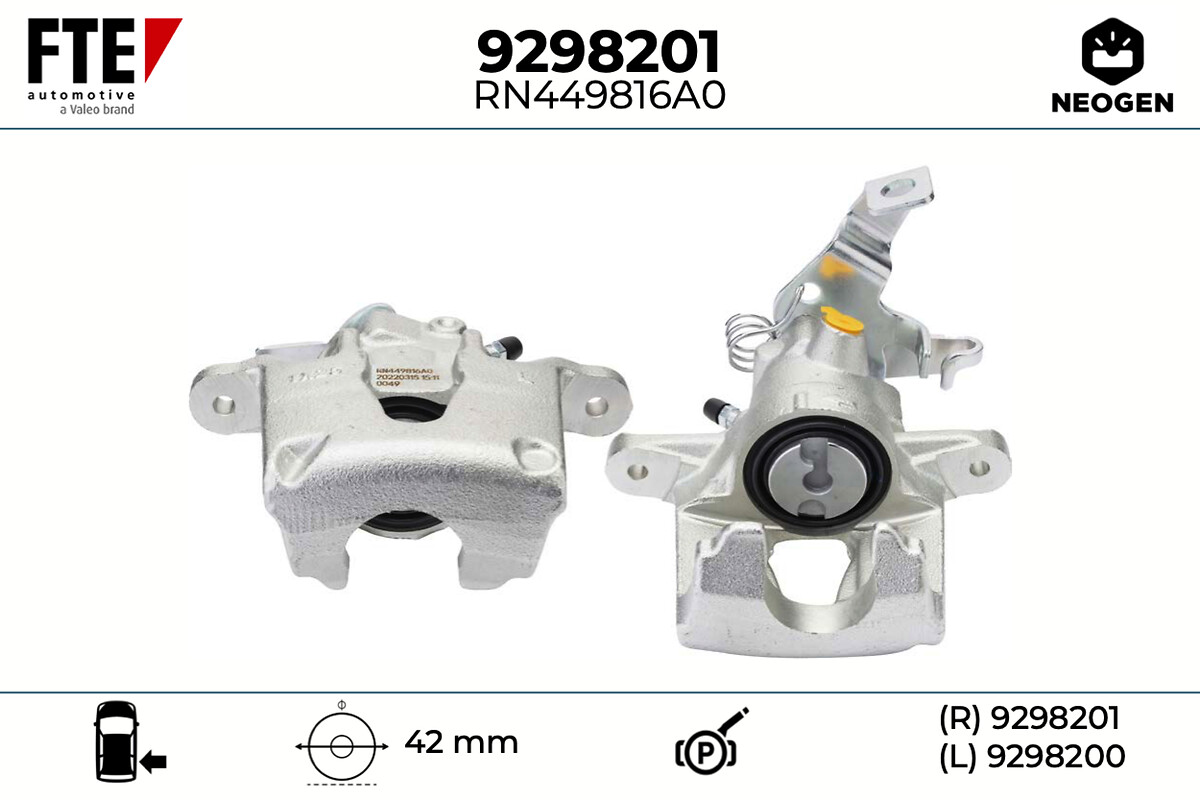 FTE Bremssattel 9298201 Hinterachse rechts für KAWEI AUTO Opel Vaughall NISSAN RENAULT