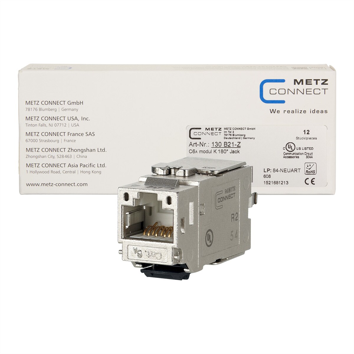 METZ CONNECT C6Amodul K 180° Jack, 12 Stück Image