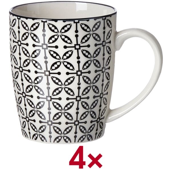 Ritzenhoff & Breker Kaffeebecher-Set »Takeo Leaves« 350 ml 4 Stück weiß, 15 cm