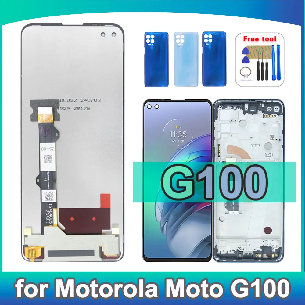 Display LCD da 6,7 pollici per Motorola Moto G100 XT2125 XT2125-4, ricambio touch screen digitalizzatore con telaio per schermo LCD Moto G100