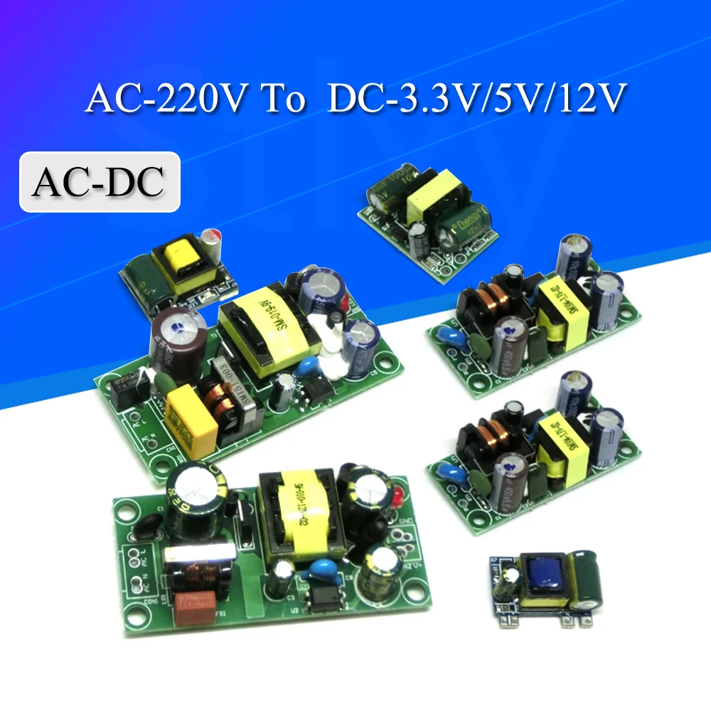 Convertitore buck di precisione AC-DC 3.3V/5V/12V AC 220v a 5v DC step down Modulo di alimentazione trasformatore 1A 12W