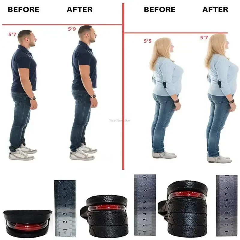 Neue Höhe Erhöhung Einlegesohle für Füße 3 cm 5 cm 7 cm 9 cm Variable Höhe Schuhe Einlegesohlen Männer Frauen luft Stoßdämpfende Schuh Pads 1 Paar Image