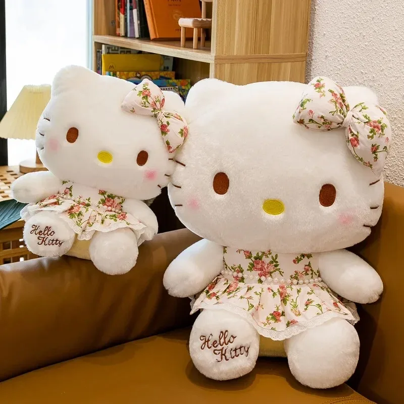 60cm Große Kawaii Sanrio Rich Flower Hello Kitty Plüschfigur Cartoon Plüschpuppe Niedliches Plüschtier Mädchen Geschenk