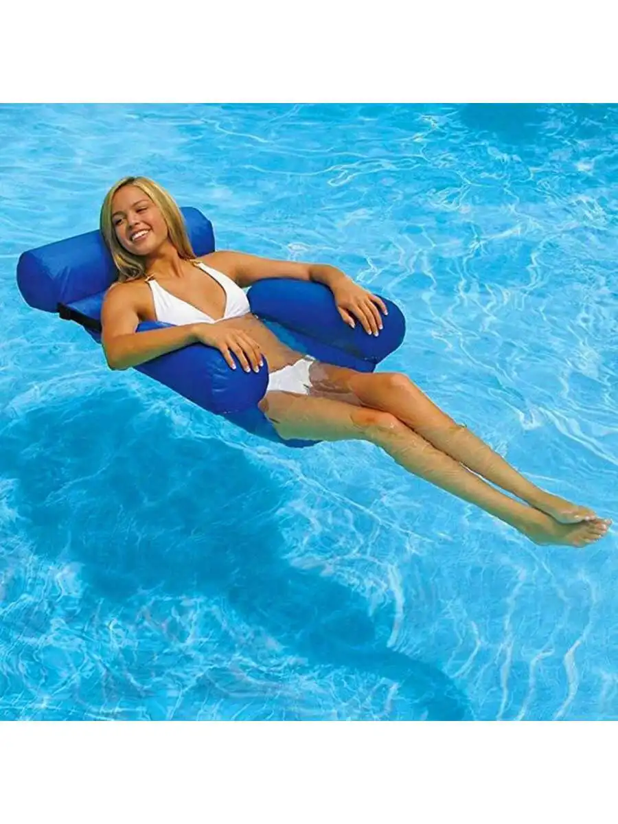 Aufblasbarer schwimmender Liegestuhl für Wasser, geeignet für Schwimmbäder, Strandpartys, aufblasbarer Wasser-Hängesessel – Langlebiges PVC Image