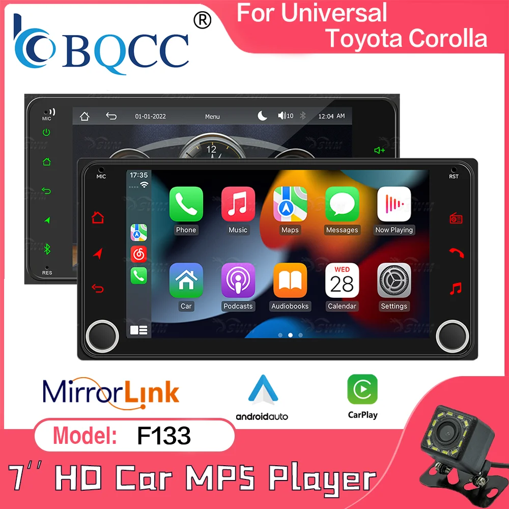 BQCC 7'' Touchscreen Autoradio Stereo BT RDS FM USB für Toyota COROLLA VIOS CROWN CAMRY HIACE PREVIA RAV4 Image