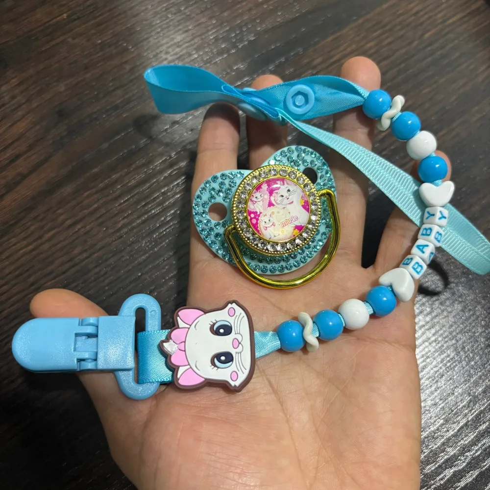 Schnuller für Babys (Mädchen/Jungen), niedliches, beruhigendes Schnullerketten-Set mit Clip, BPA-freies Material, modisches und einzigartiges Design Image