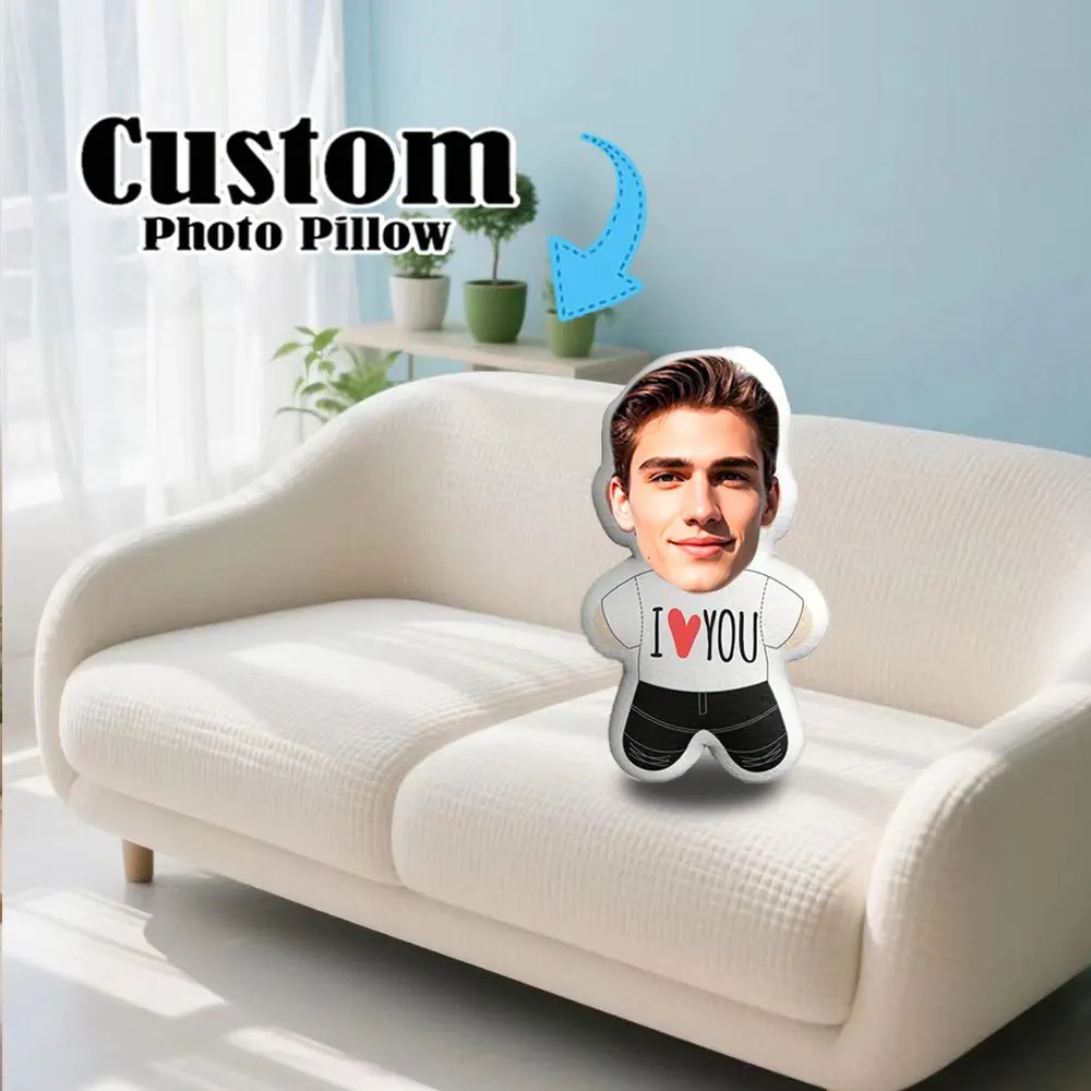 Personalisiertes Foto-Plüschkissen – Gesichtsnachricht, Ihr eigenes Bild aus weichem Stoff, Geschenk für Paare zum Jahrestag, Geburtstag und S, izabl Image