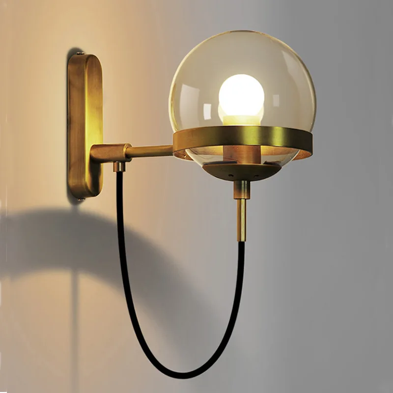 Moderne Glas Ball Wand Lampe Für Wohnzimmer Schlafzimmer Loft Nordic Nacht Wand Licht Industrielle Bad Leuchten E27 Spiegel Licht