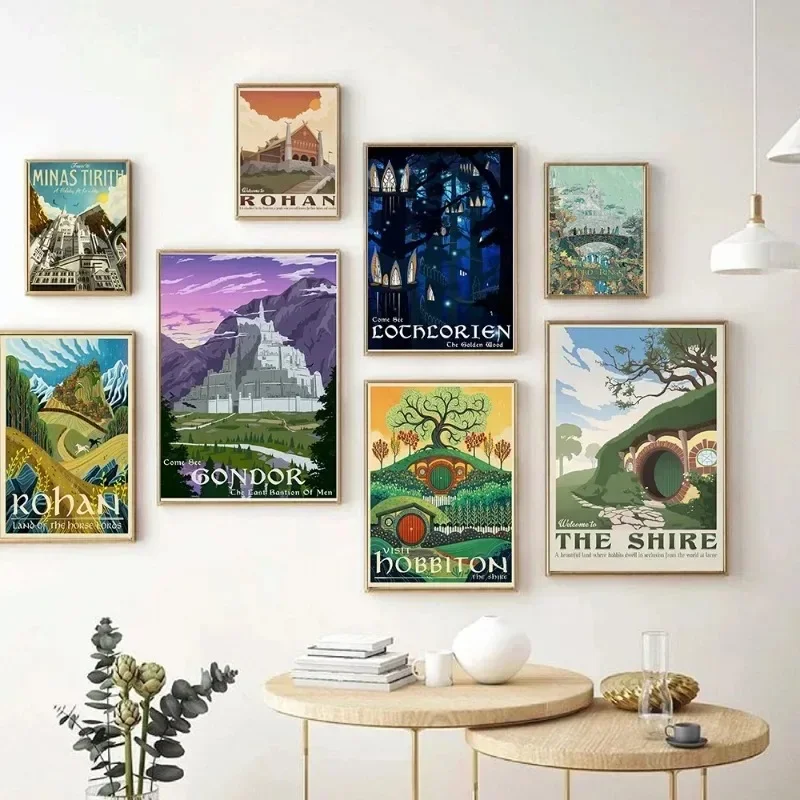 Tolkien reist durch die Erdenlandschaft ﻿ Leinwandgemälde, Poster und Drucke, Wandkunstbilder für Wohnzimmer, Schlafzimmer, Heimdekoration Image