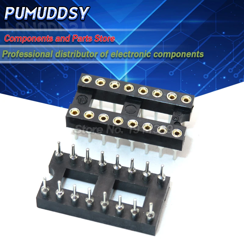 10pcs Runde Loch 16 Pins 2,54 MM DIP 2,54 DIP16 IC Steckdosen Adapter Solder Typ 16 PIN IC Stecker Image