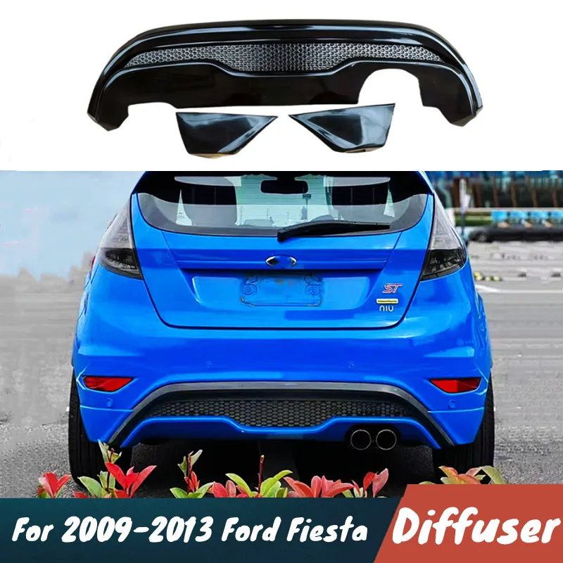 Für 2009-2013 Ford Fiesta Auto Heckstoßstangen-Diffusor Spoiler Splitter Schutzabdeckung Karosserie-Kit Exterieur Tuning Zubehör Image