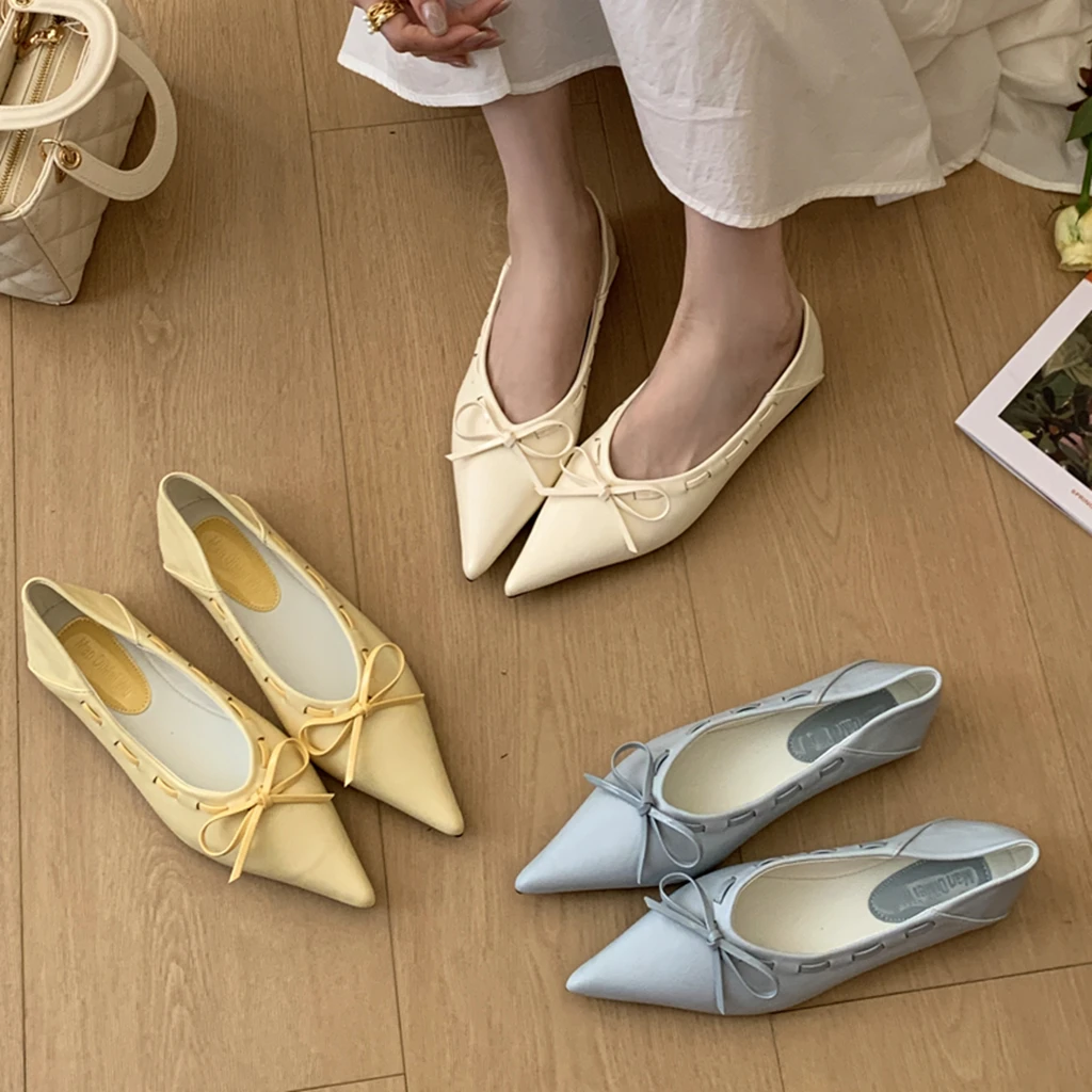 SUOJIALUN Frühjahr Neue Marke Damen Flache Schuhe Modische Spitze Slip-On Schuhe Weicher Flacher Absatz Elegante Damen-Bootsschuhe