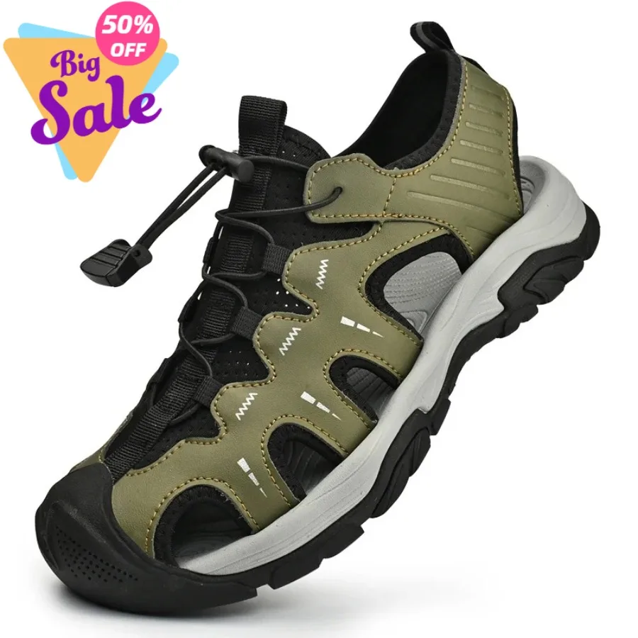 2026 Jumpmore Modische Herren-Ledersandalen Sommer Outdoor-Wanderschuhe Größe 38-45 Herrenschuhe Plateau-Sandalen