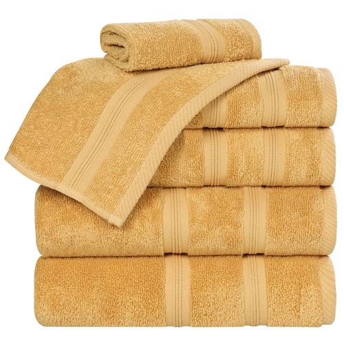 Smart Dry Zero Twist Bath Towel Set Six Piece Set, Six Piece Set, Gold