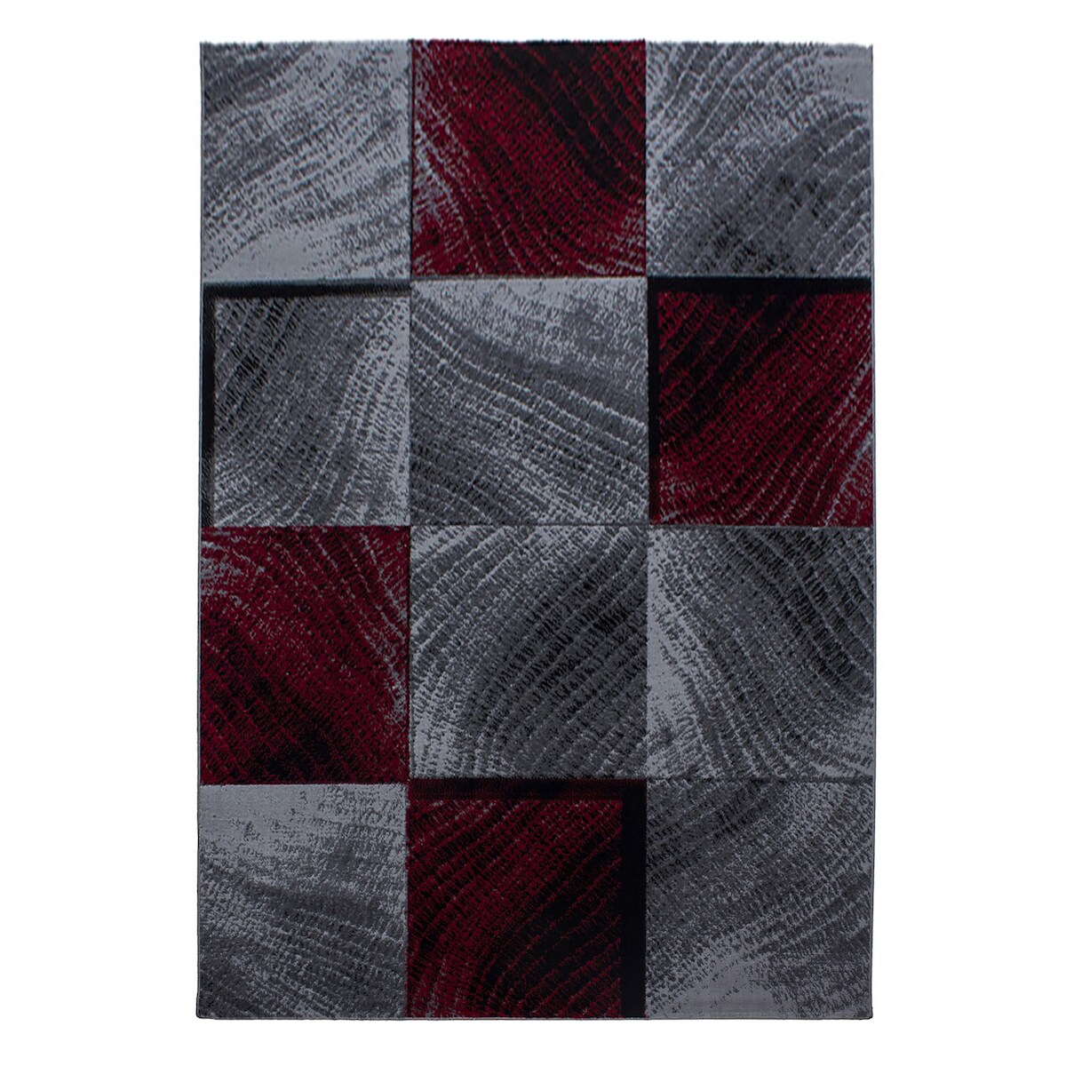 Teppich Flur Kariert Pflegeleicht Waschbar Strapazierfähig Wohnzimmer Schlafzimmer Schadstoffgeprüft Rot 200x290 cm – INN von Kadima Design Image
