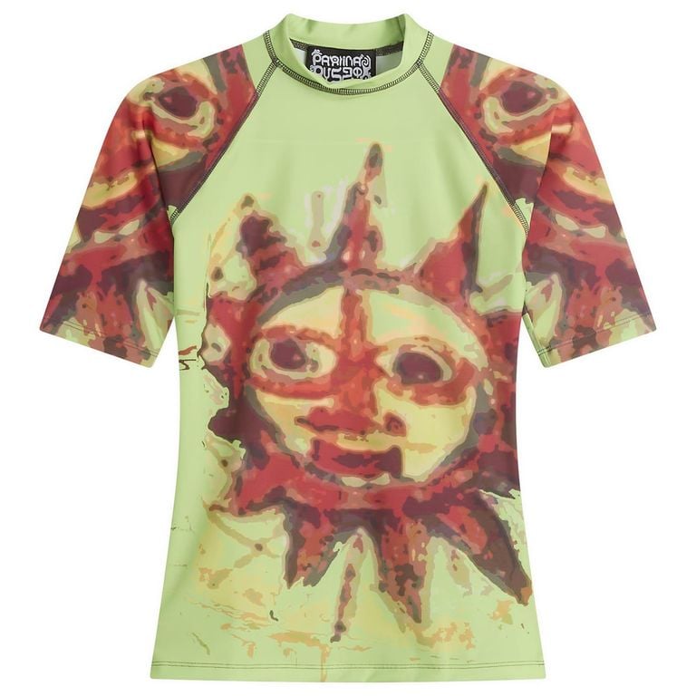 Short Sleeve Rash Guard - Green - PAOLINA RUSSO Tops