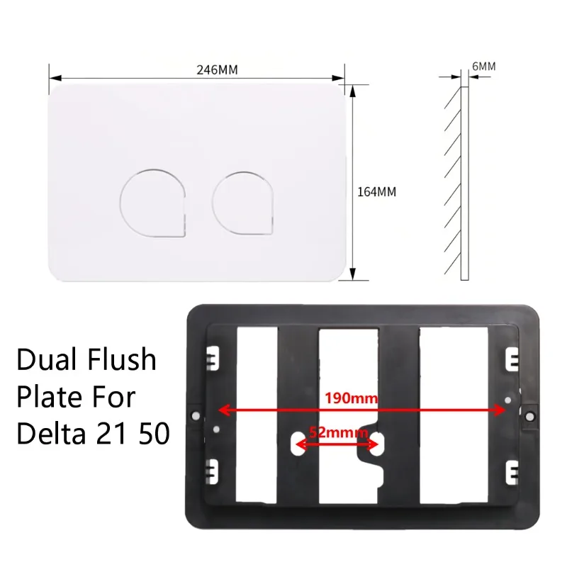 Doppel-Toiletten-Auslöseplatte Kompatibel mit Geberit DELTA 21 50 Serie, Verdeckte Spülkasten-Taste, Toiletten-Druckknopf Weiß