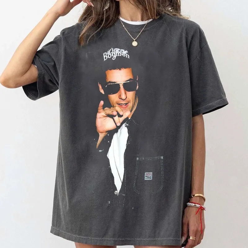 Retro-Filmschauspieler-Shirt, Komödien-Muster T-Shirt für Damen Sommer Neu Retro Unisex Y2K Lässiges Baumwoll-T-Shirt Image