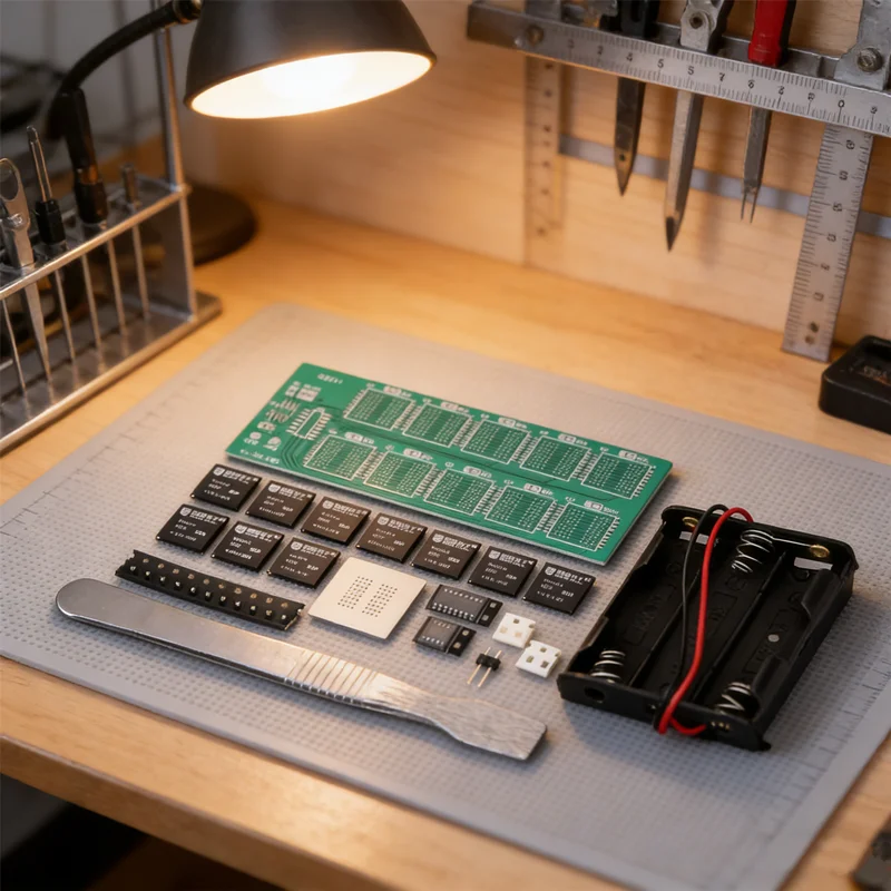 NEUES DIY Elektronik-Lötset zum Lernen ​ Bauen Sie einen Dezimal-LED-Lichtfolger zusammen, inklusive BGA-Übungsset | Ideal für Anfänger Image