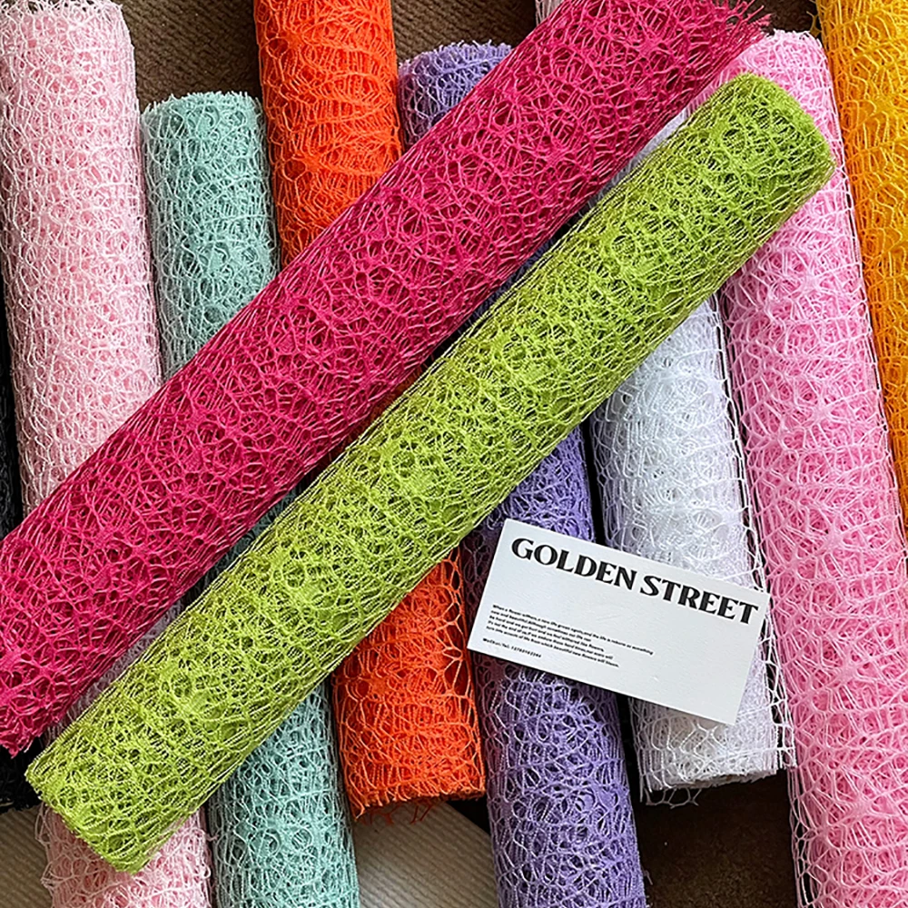 1-Roll-Jacquard-Netz-Blumen-Geschenkpapier, 180 Zoll x 19,7 Zoll Blumenstrauß-Geschenkpapier zum Verpacken von frischen Blumen/Wir Image