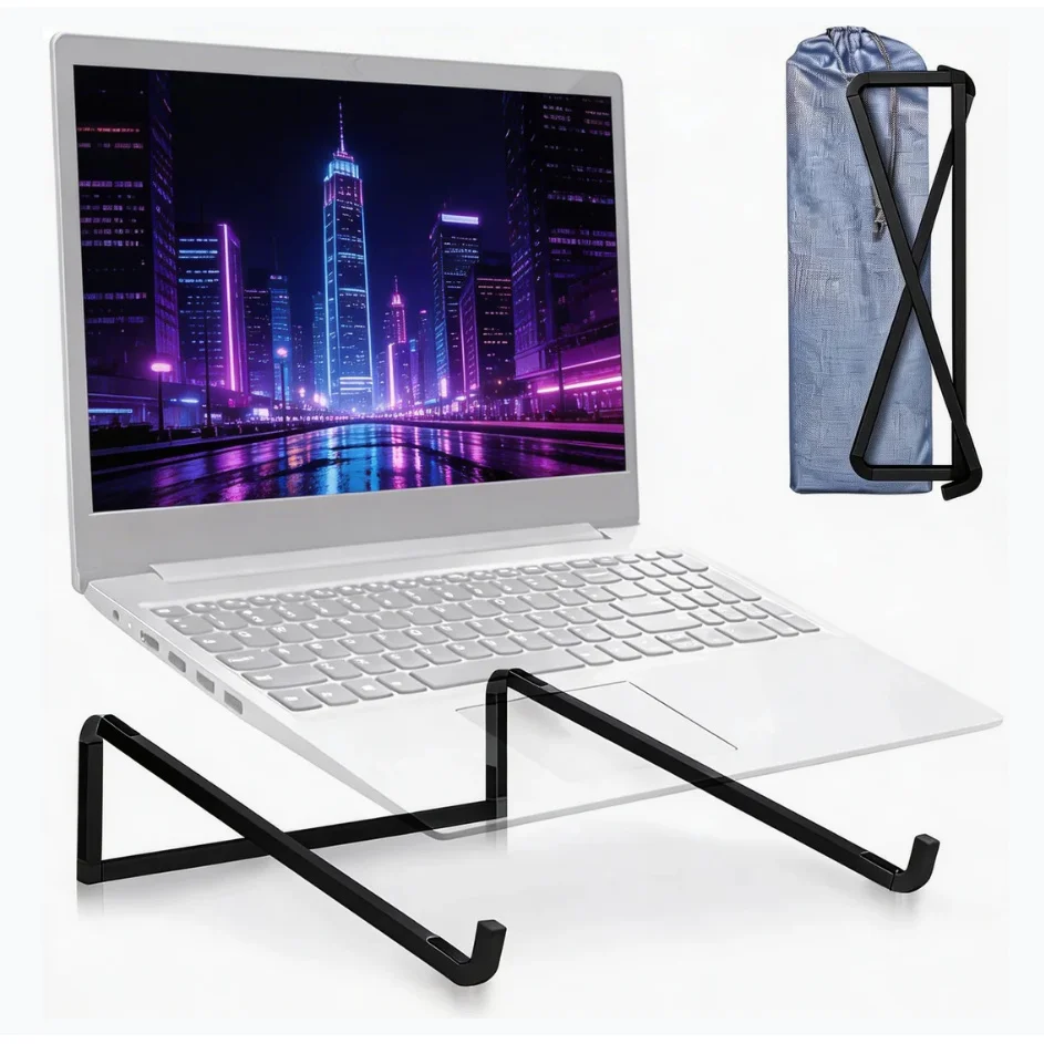 Ein faltbarer Laptop-Ständer, geeignet für Desktop-Computer, ein universeller Laptop-Belüftungsständer in Silber. Image