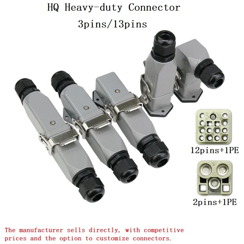 HQ Hochleistungssteckverbinder 3-polig (40A/400V) 13-polig (10A/250V) wasserdichter Industrie-Stecker und -Buchse für die Luftfahrt Image