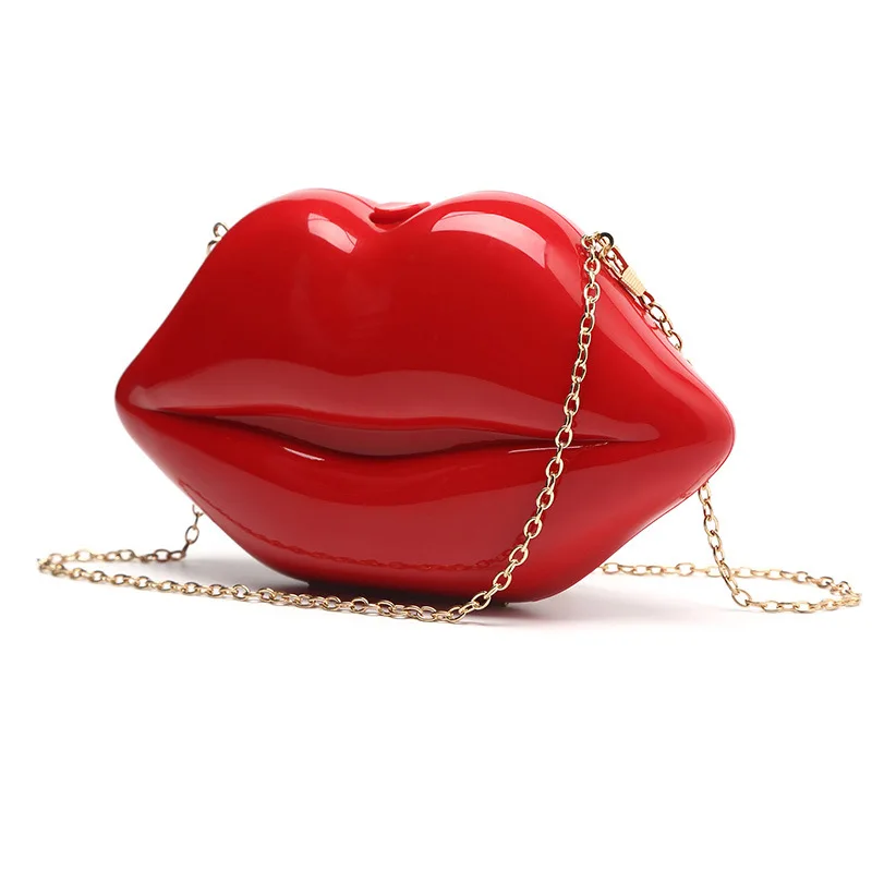 Damen Umhängetaschen Clutch Abend tasche Damen handtasche neue sexy rote Lippen Acryl kleine Designer Luxus Umhängetasche