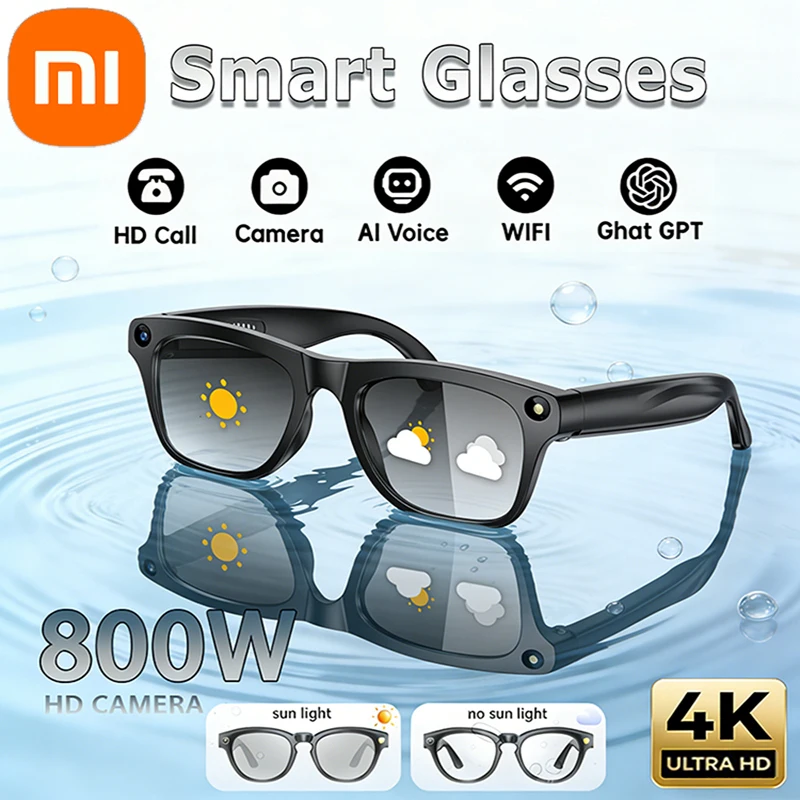 Xiaomi 4K AI Kamera-Brille 800MP Multifunktionale Photochrome Smart-Brille Bluetooth-Anrufe Foto Video Musik Übersetzung Neu Image
